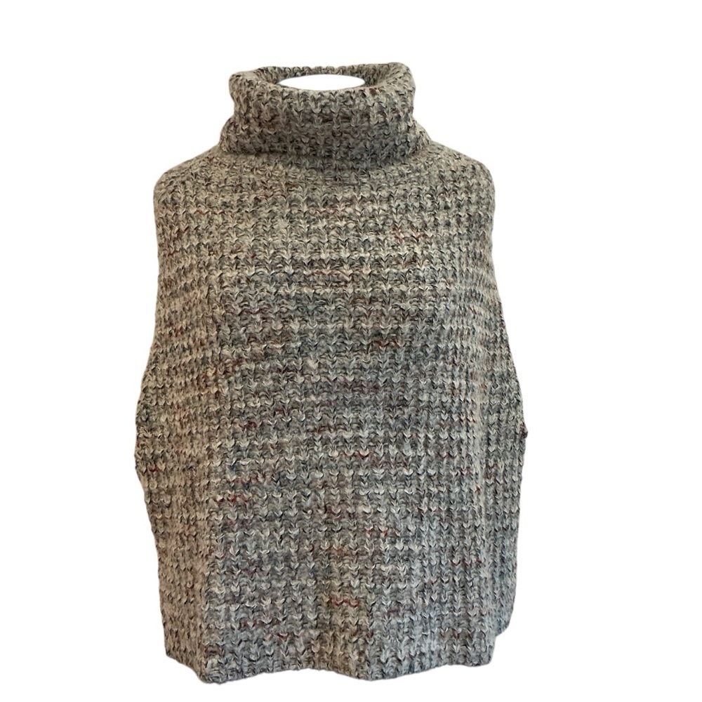 Peruvian Connection Marled Alpaca Knit Turtle Neck Warm Poncho Size XL